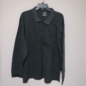 IZOD Men's dark grey Long Sleeve Shirt golf classix XXL